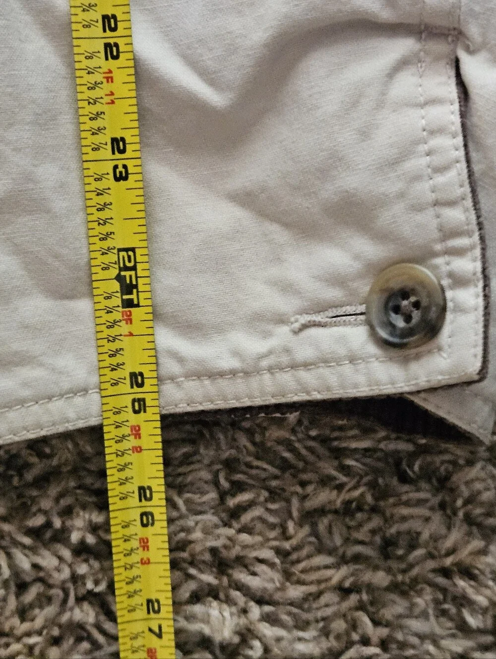 Banana Republic Men's Light Beige Field Jacket with Contrast Collar Size Large
